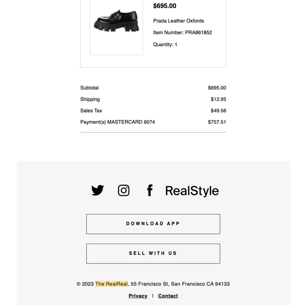 Prada Leather Oxfords Women's Size: 7 - Picture 7 of 7